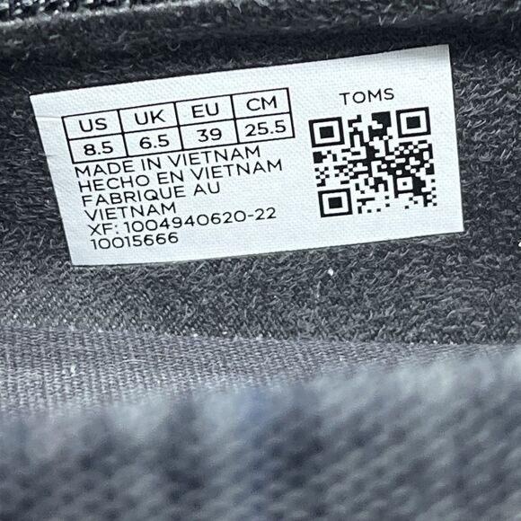 TOMS Women's Black Plaid Slip-On Shoes - Picture 6 of 8